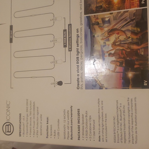 Bluetooth Outdoor string rgb bulb+speakers - Picture 5 of 5